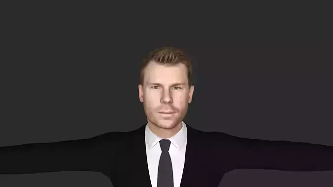 David Warner  Hyper Realistic Full Body Rigged Character 3D model