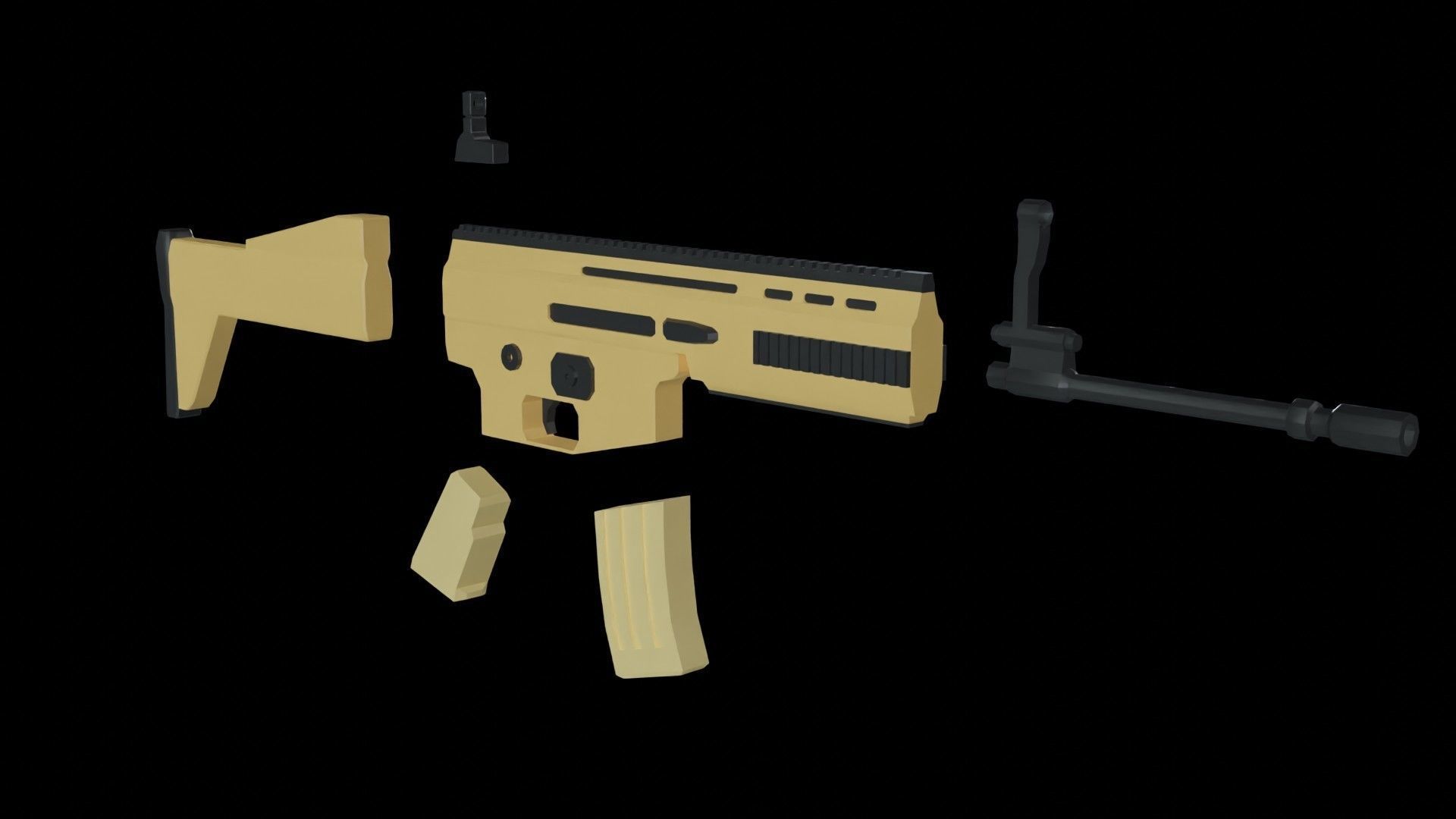 Scar-L Low Poly Ready 3D model Low-poly 3D model_3