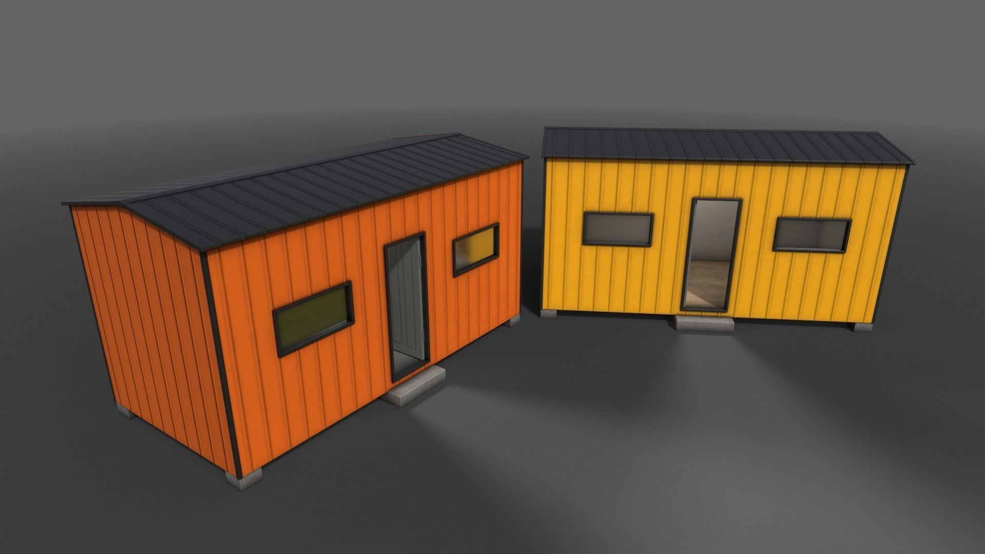 PBR Shed House B 20ft V3 Low-poly 3D model_8