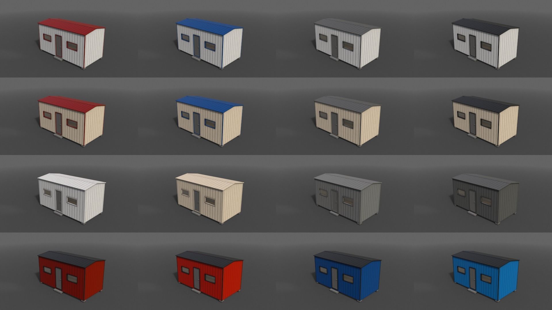 PBR Shed House B 20ft V3 Low-poly 3D model_2