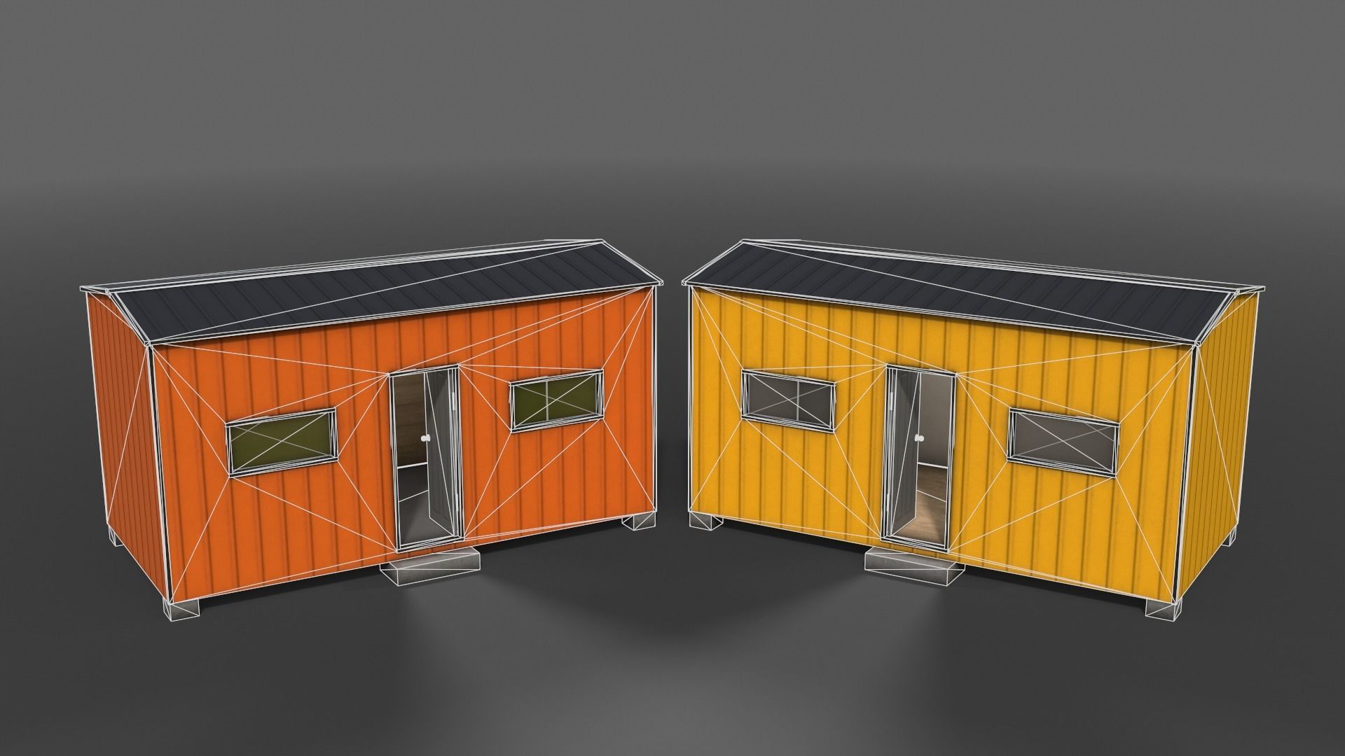 PBR Shed House B 20ft V3 Low-poly 3D model_6