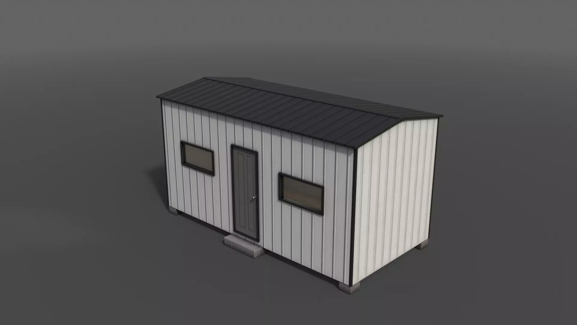 PBR Shed House B 20ft V3 Low-poly 3D model_0