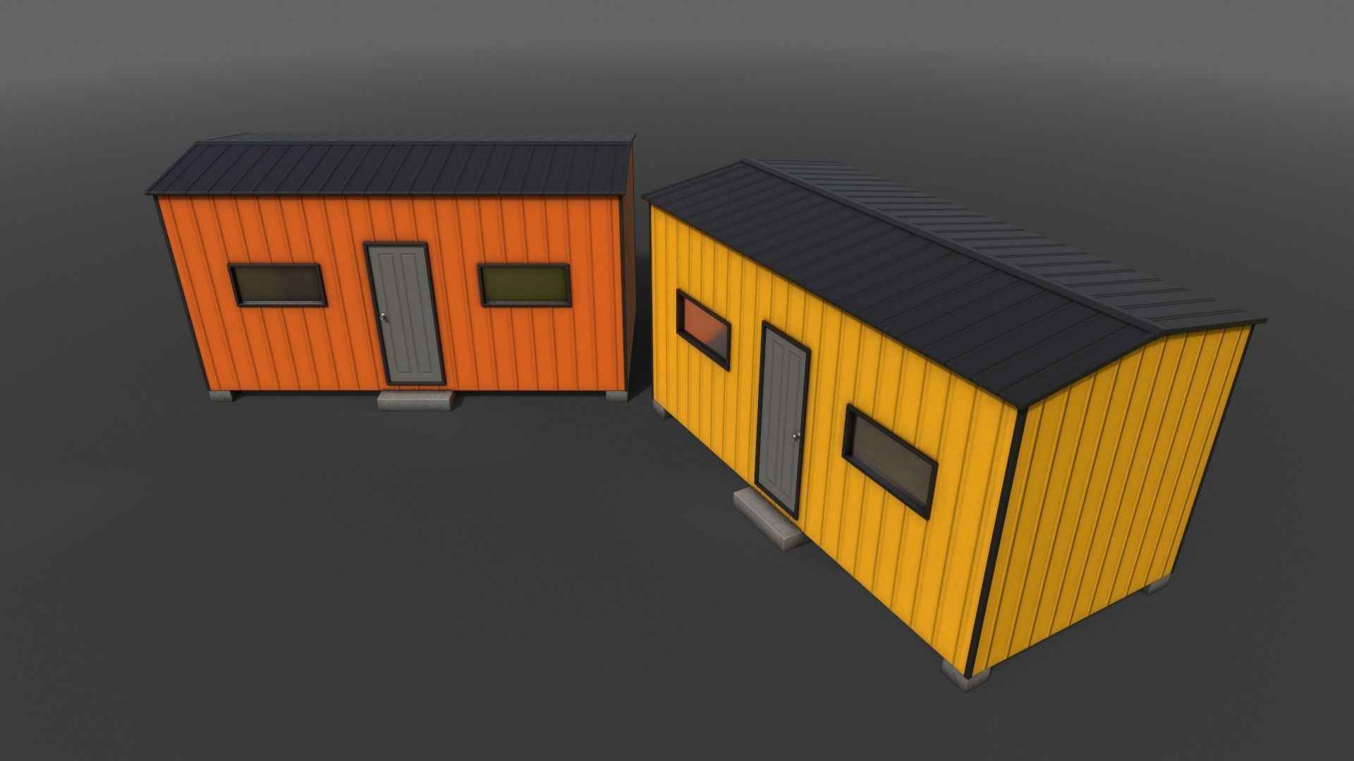 PBR Shed House B 20ft V3 Low-poly 3D model_10