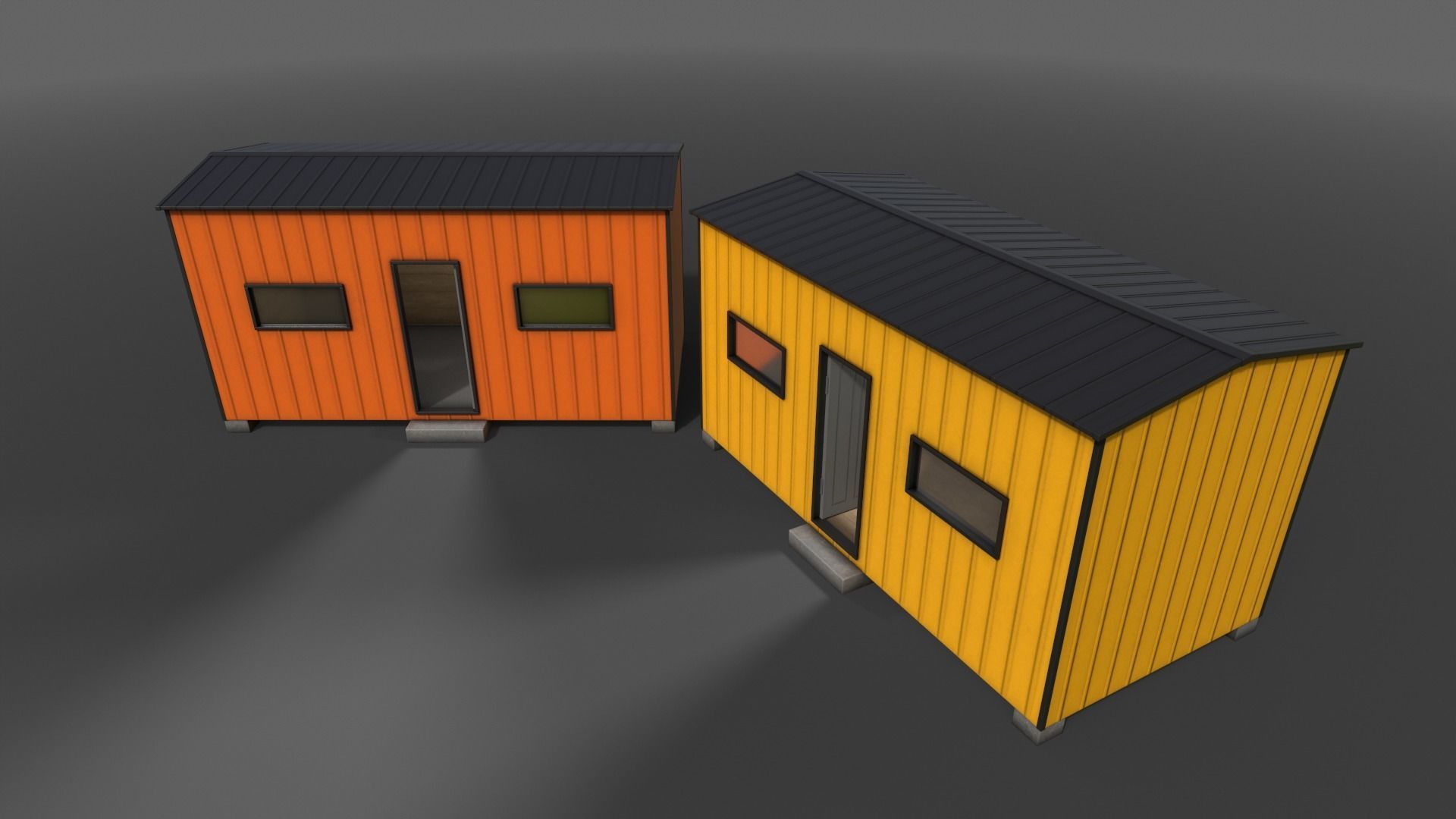 PBR Shed House B 20ft V3 Low-poly 3D model_11