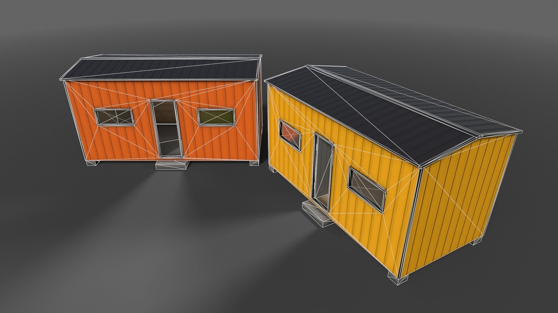 PBR Shed House B 20ft V3 Low-poly 3D model_12