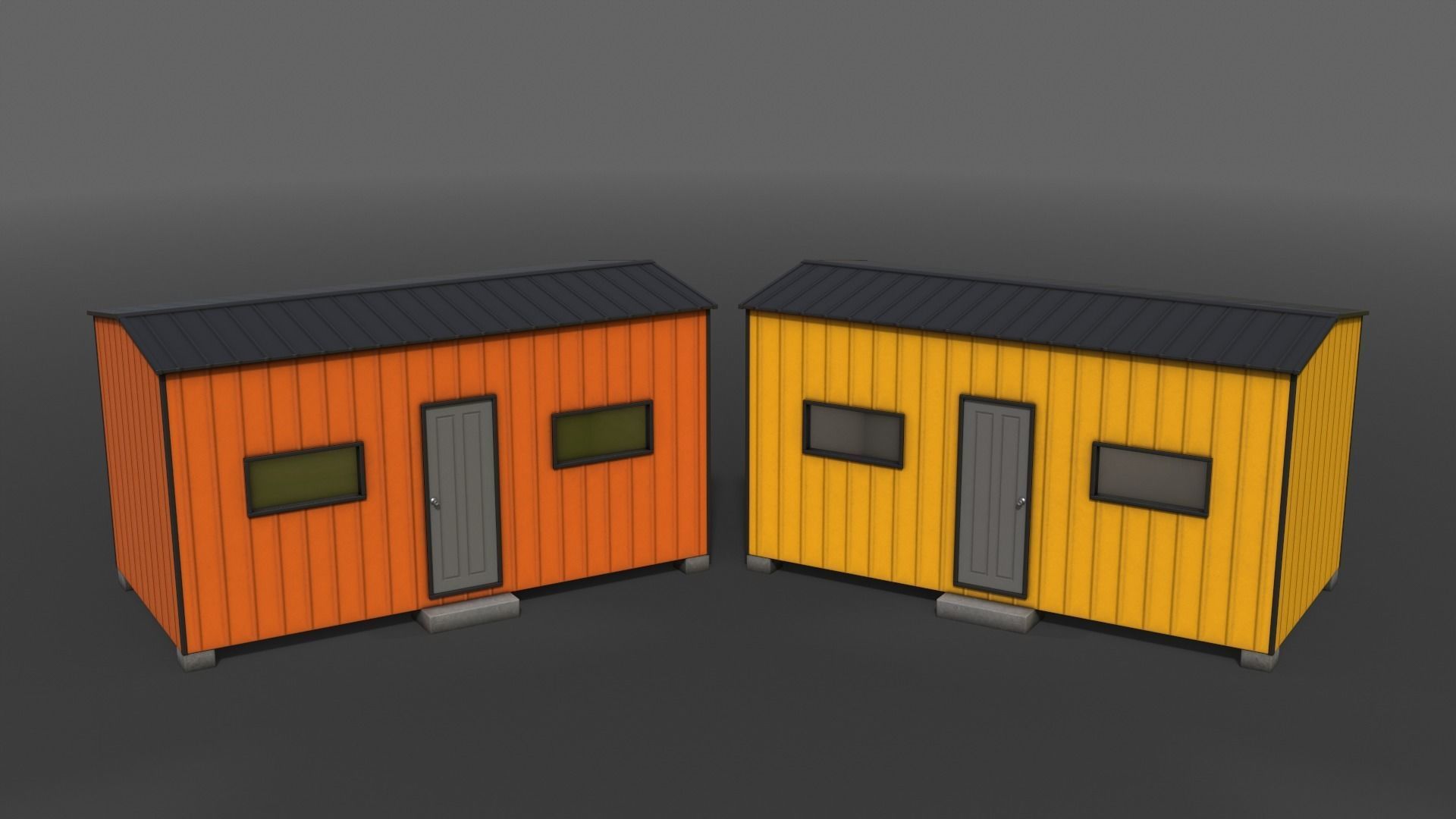 PBR Shed House B 20ft V3 Low-poly 3D model_4