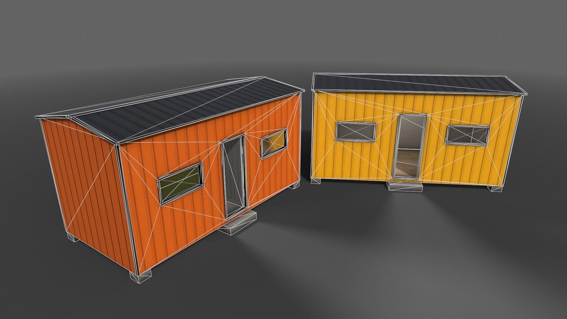 PBR Shed House B 20ft V3 Low-poly 3D model_9