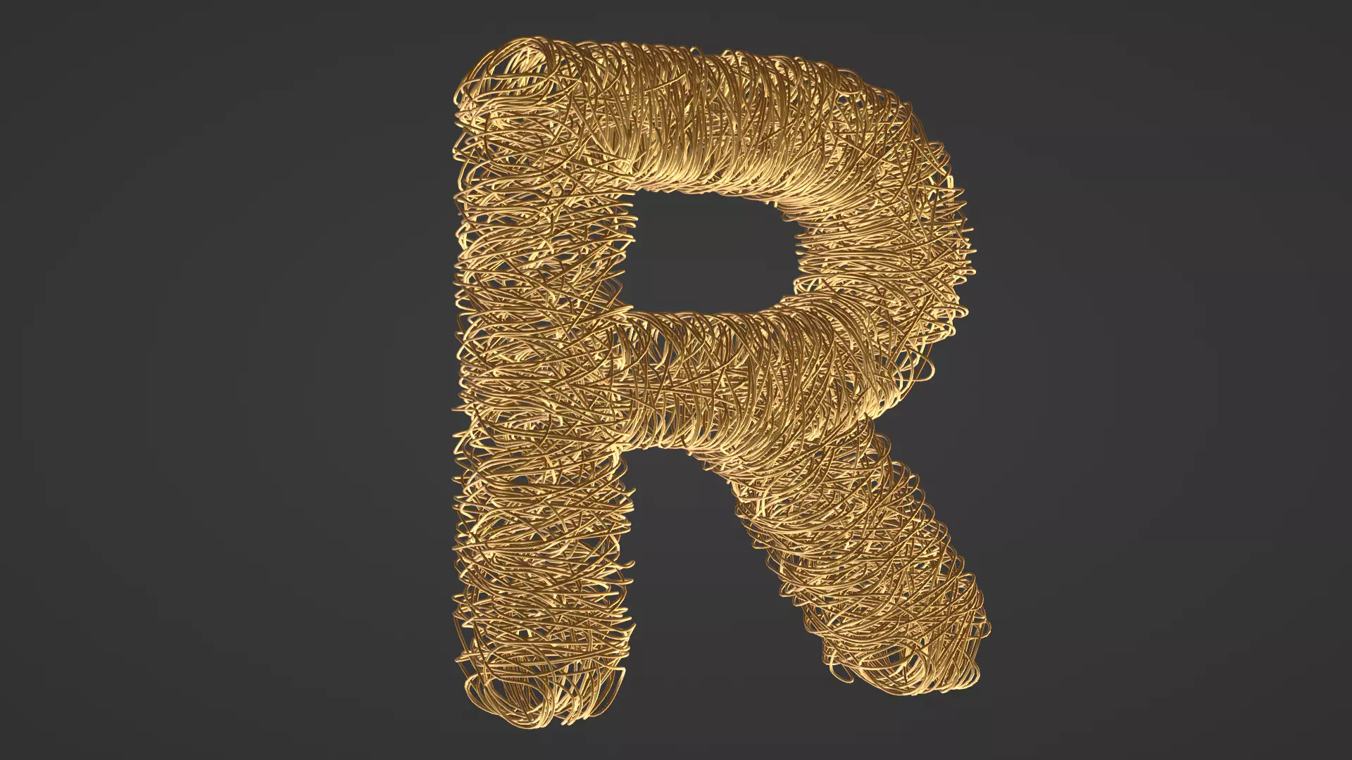 Wire Letter R Free low-poly 3D model