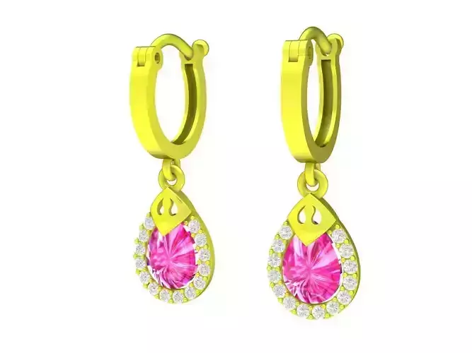 6680 Pear Diamond Women Earrings