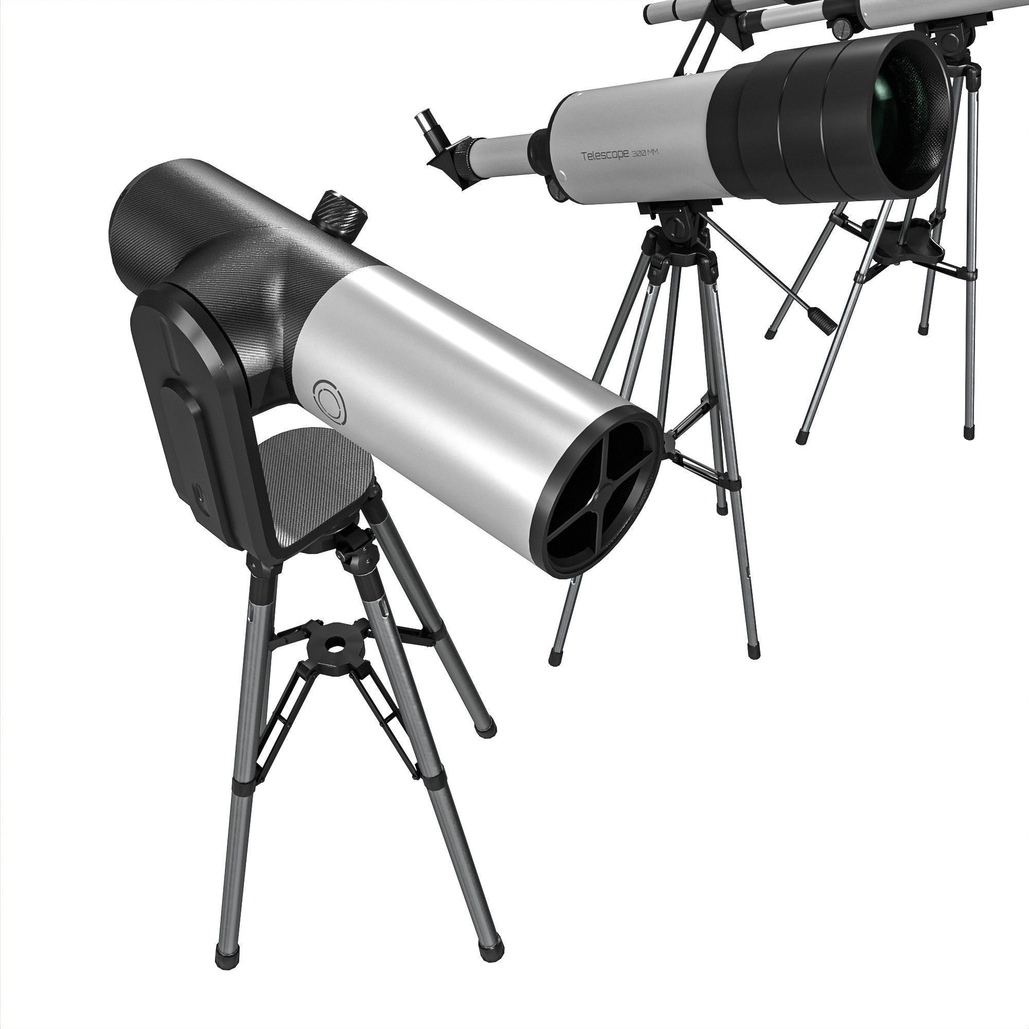 Telescope Pack Low-poly 3D model_10