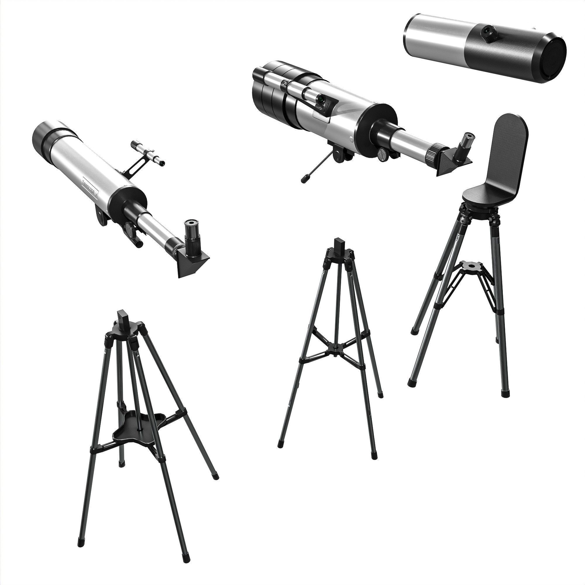 Telescope Pack Low-poly 3D model_5
