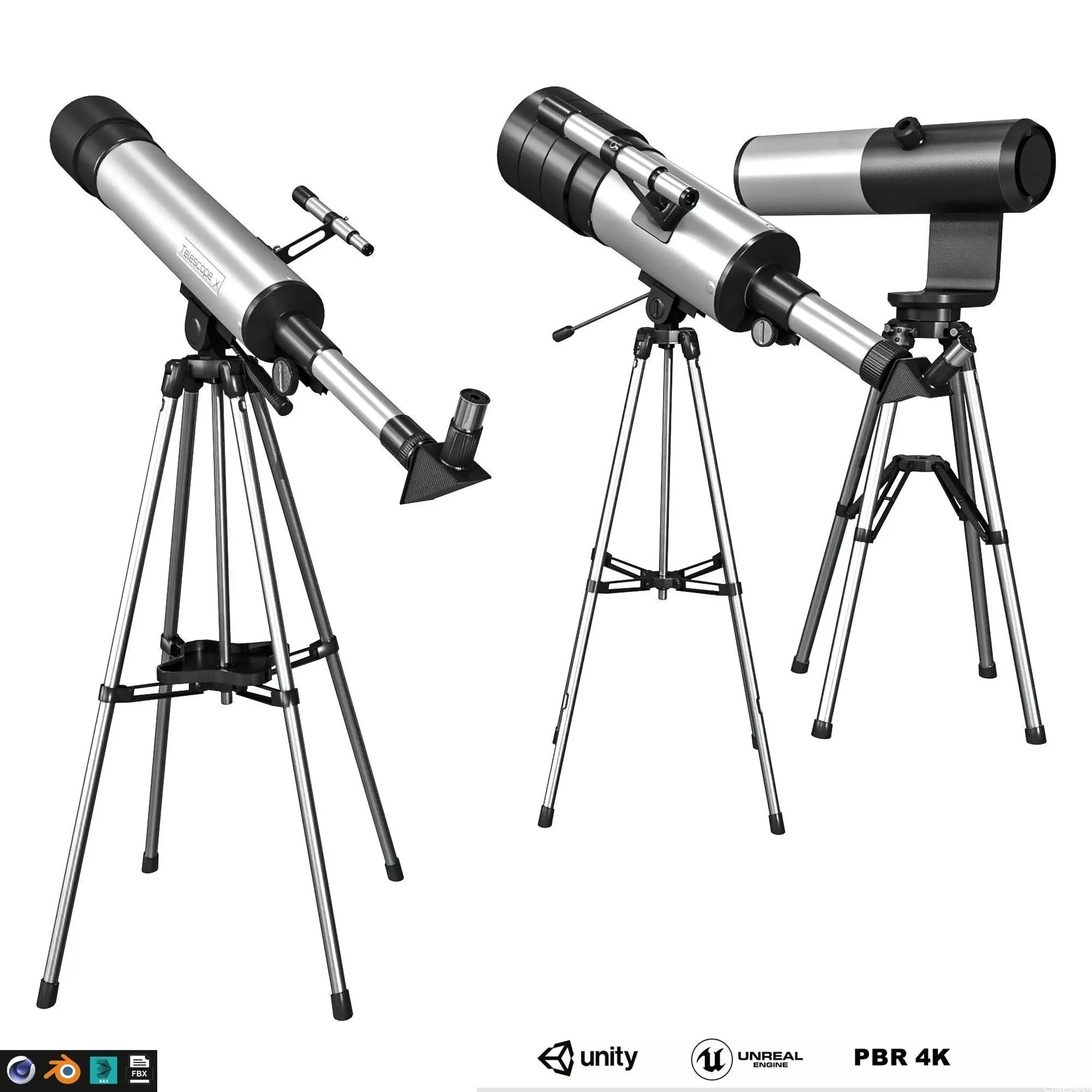 Telescope Pack Low-poly 3D model_0
