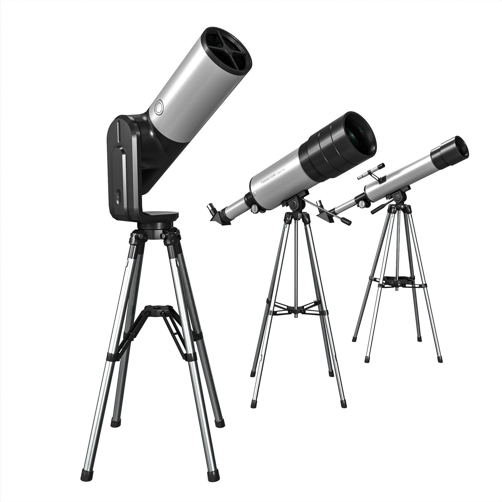 Telescope Pack Low-poly 3D model_1