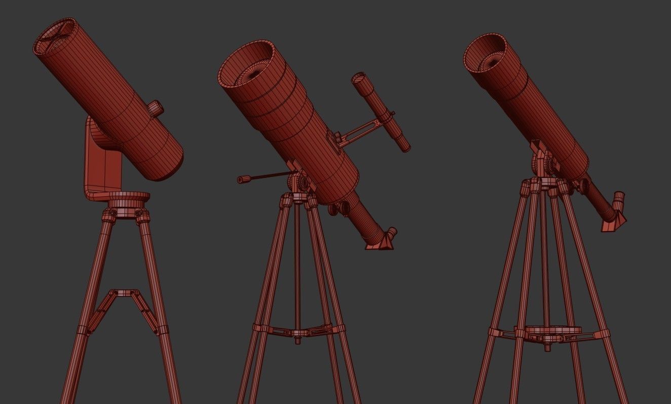 Telescope Pack Low-poly 3D model_25