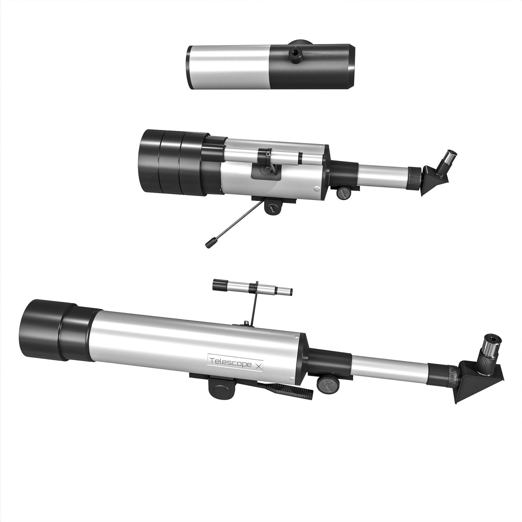 Telescope Pack Low-poly 3D model_17