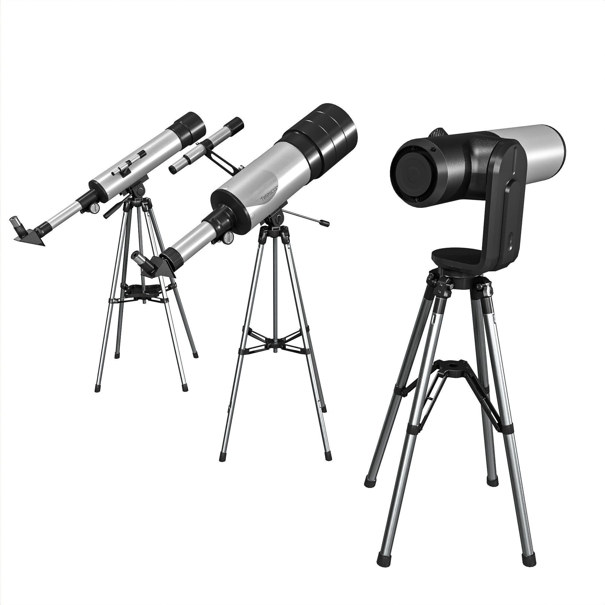 Telescope Pack Low-poly 3D model_15