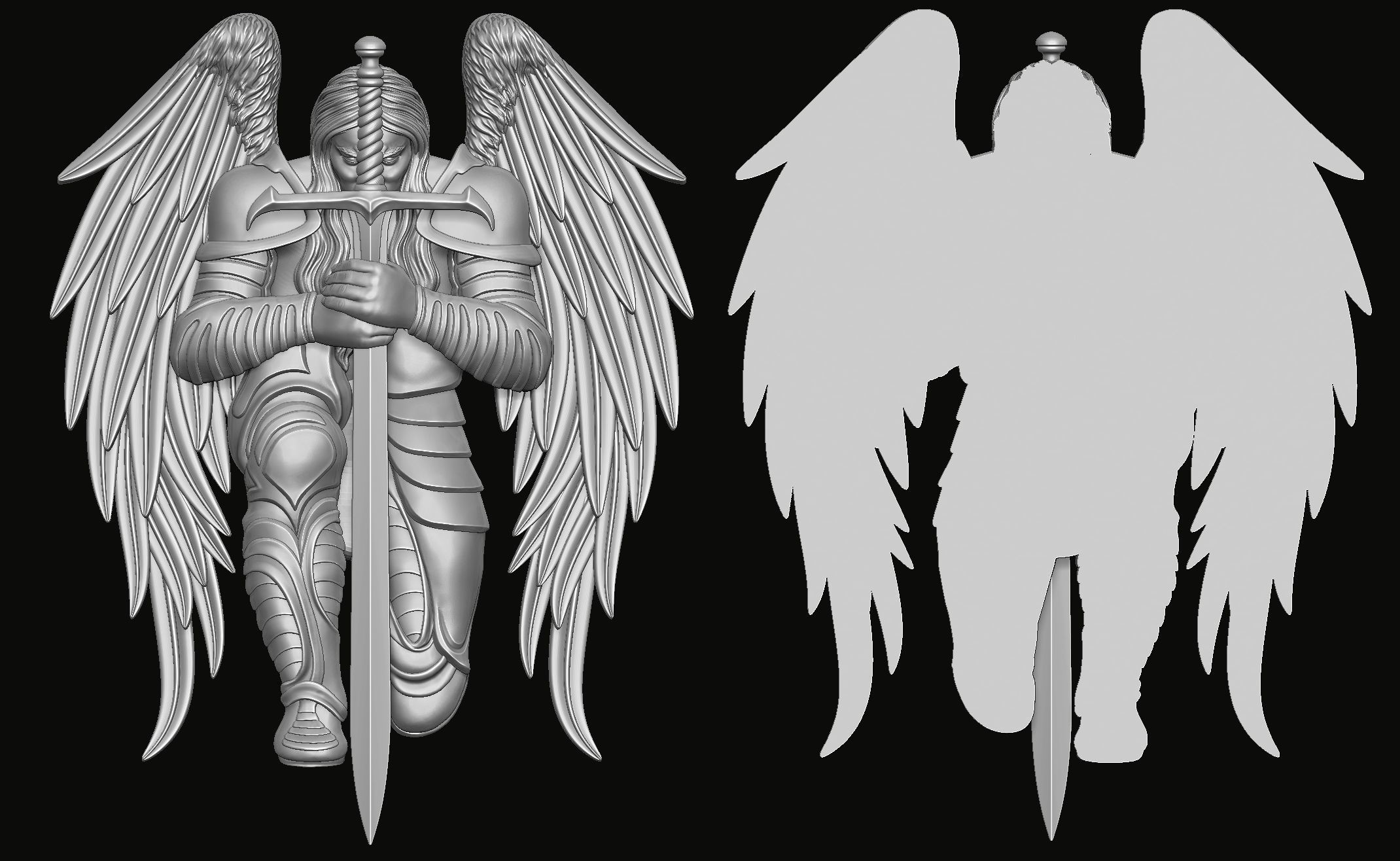 Archangel Michael Pendant 3D print model_1