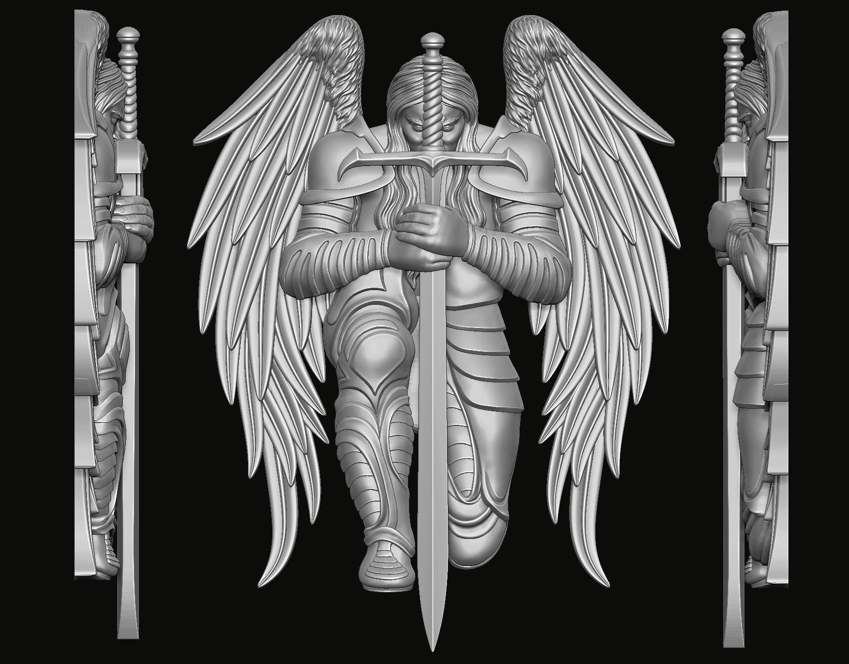 Archangel Michael Pendant 3D print model_3
