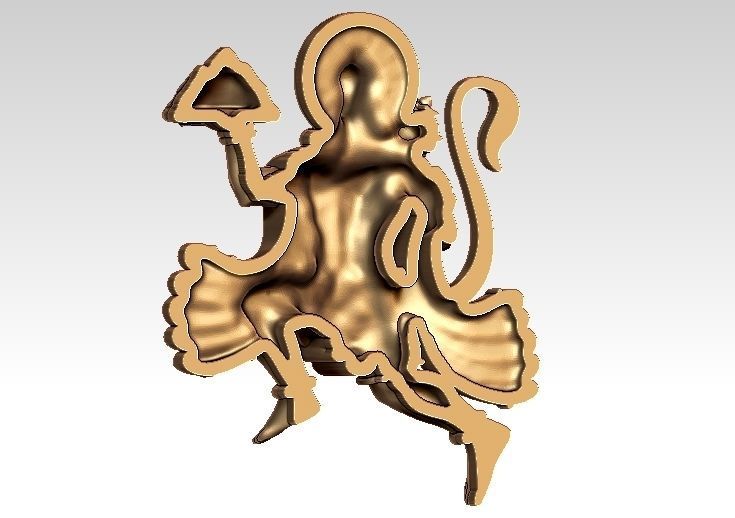 Hanuman Ji Pendant 3D print model_6