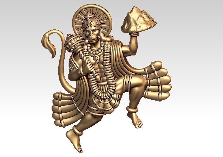 Hanuman Ji Pendant 3D print model_5