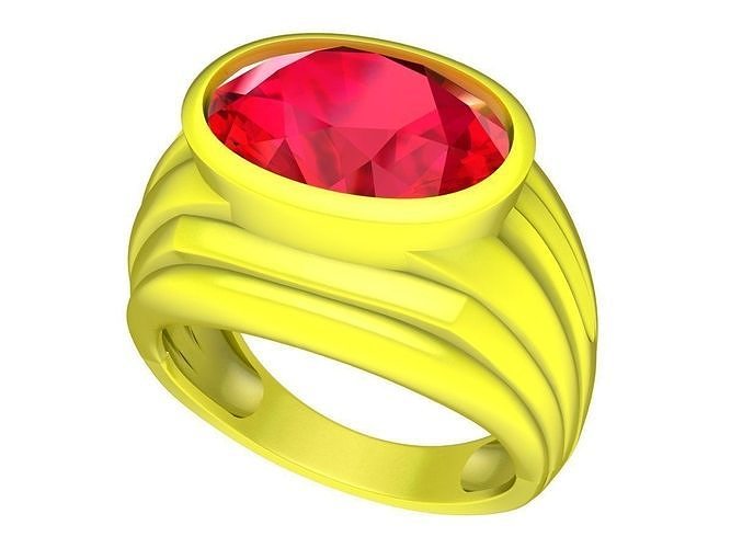 6687 oval diamond men ring 3D print model