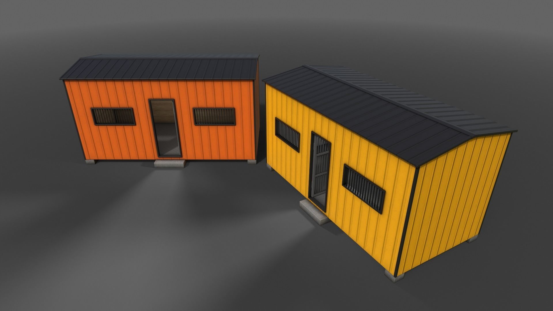 PBR Shed House C 20ft V3 Low-poly 3D model_11
