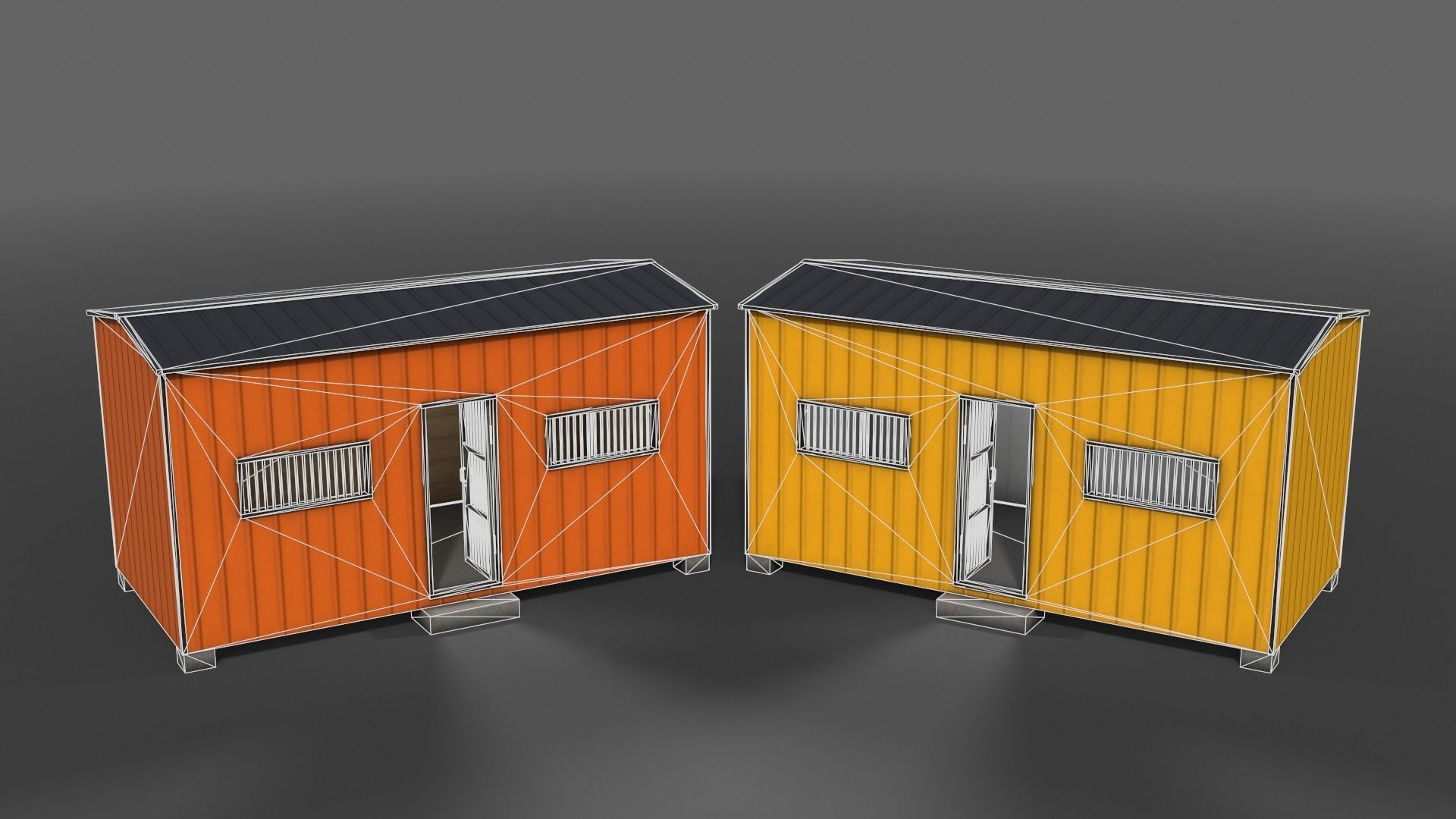 PBR Shed House C 20ft V3 Low-poly 3D model_6