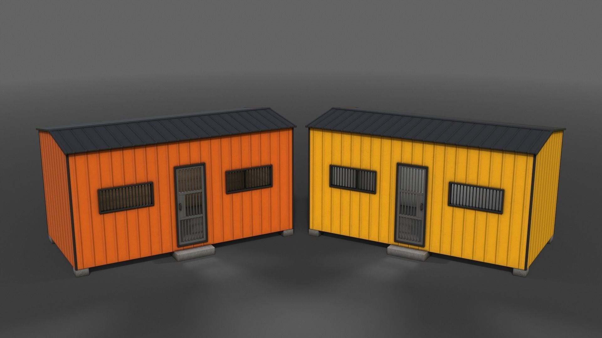 PBR Shed House C 20ft V3 Low-poly 3D model_4