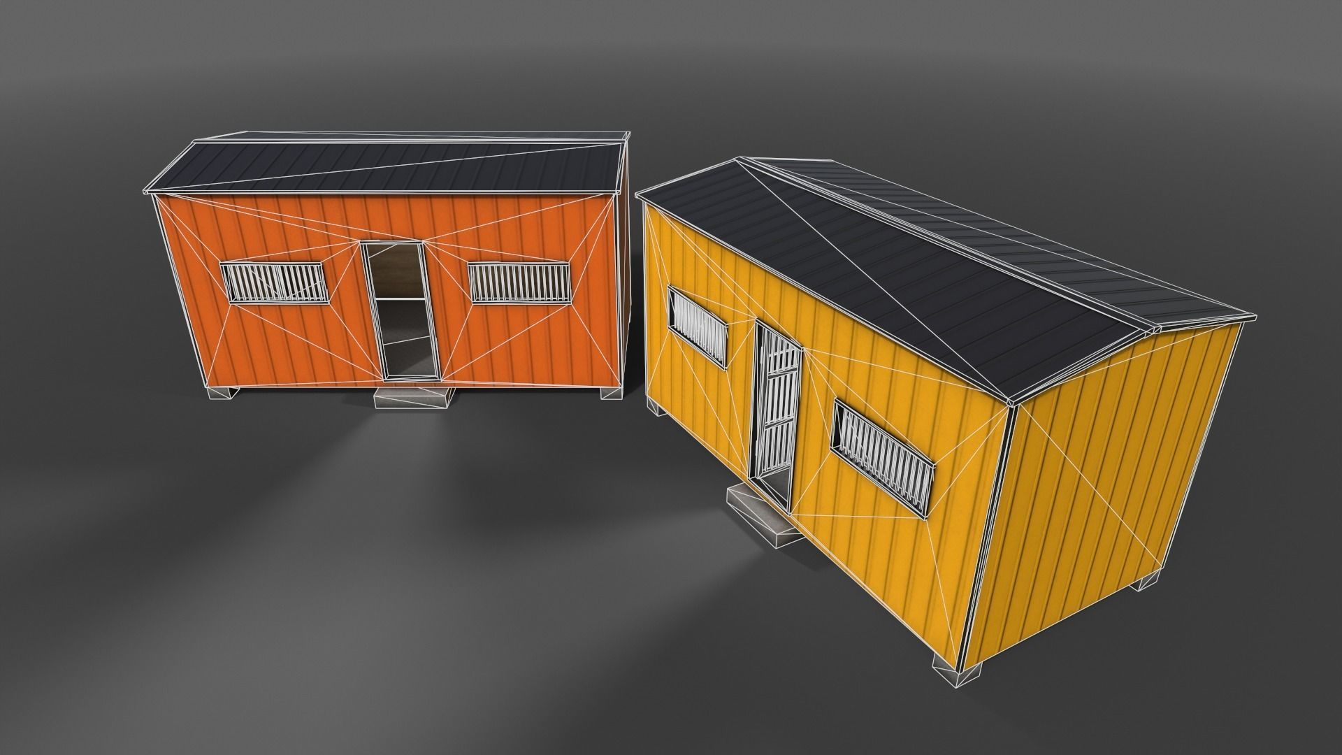 PBR Shed House C 20ft V3 Low-poly 3D model_12