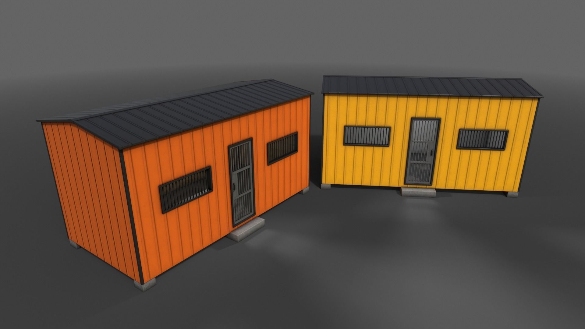 PBR Shed House C 20ft V3 Low-poly 3D model_7