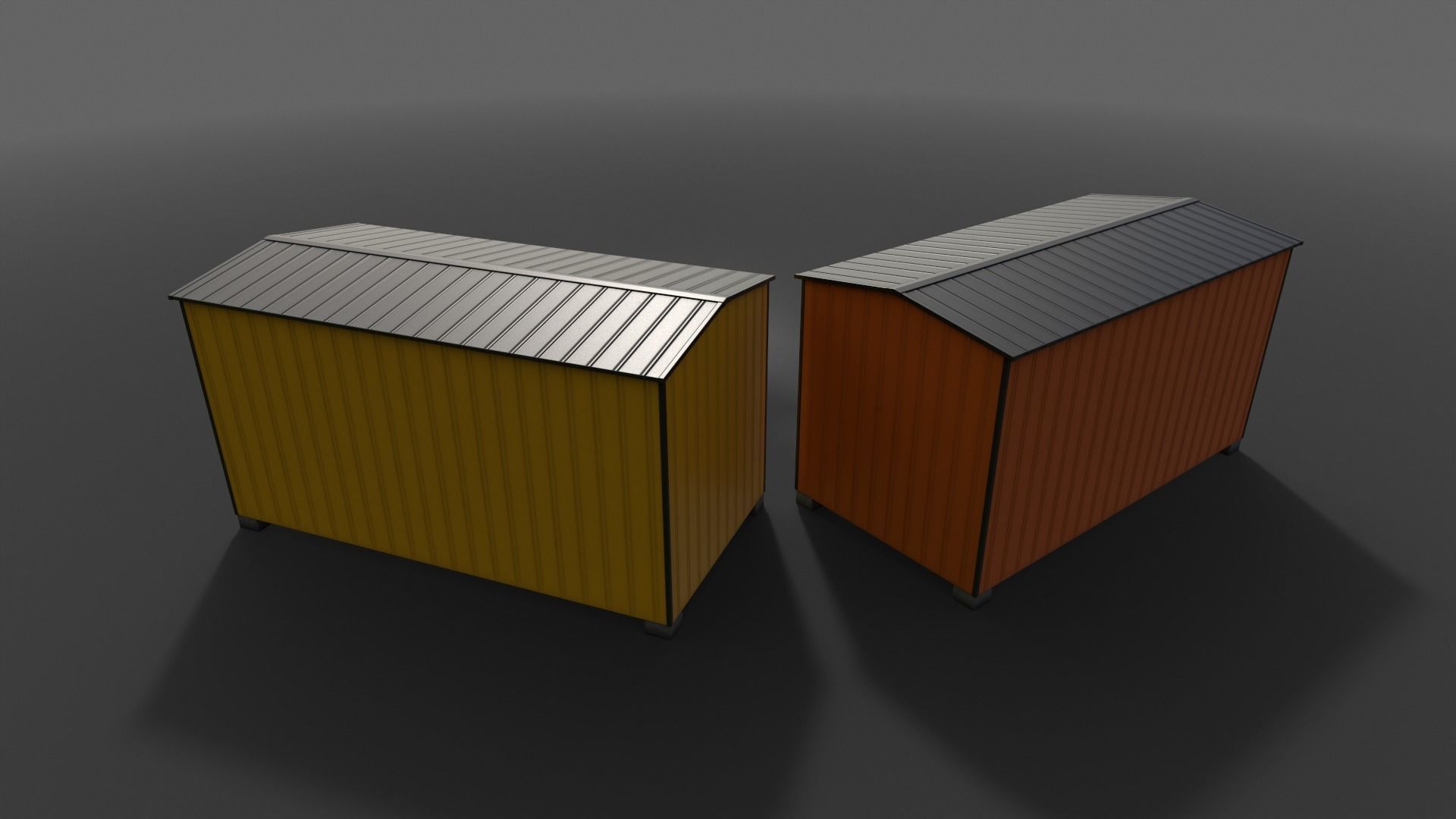 PBR Shed House C 20ft V3 Low-poly 3D model_19