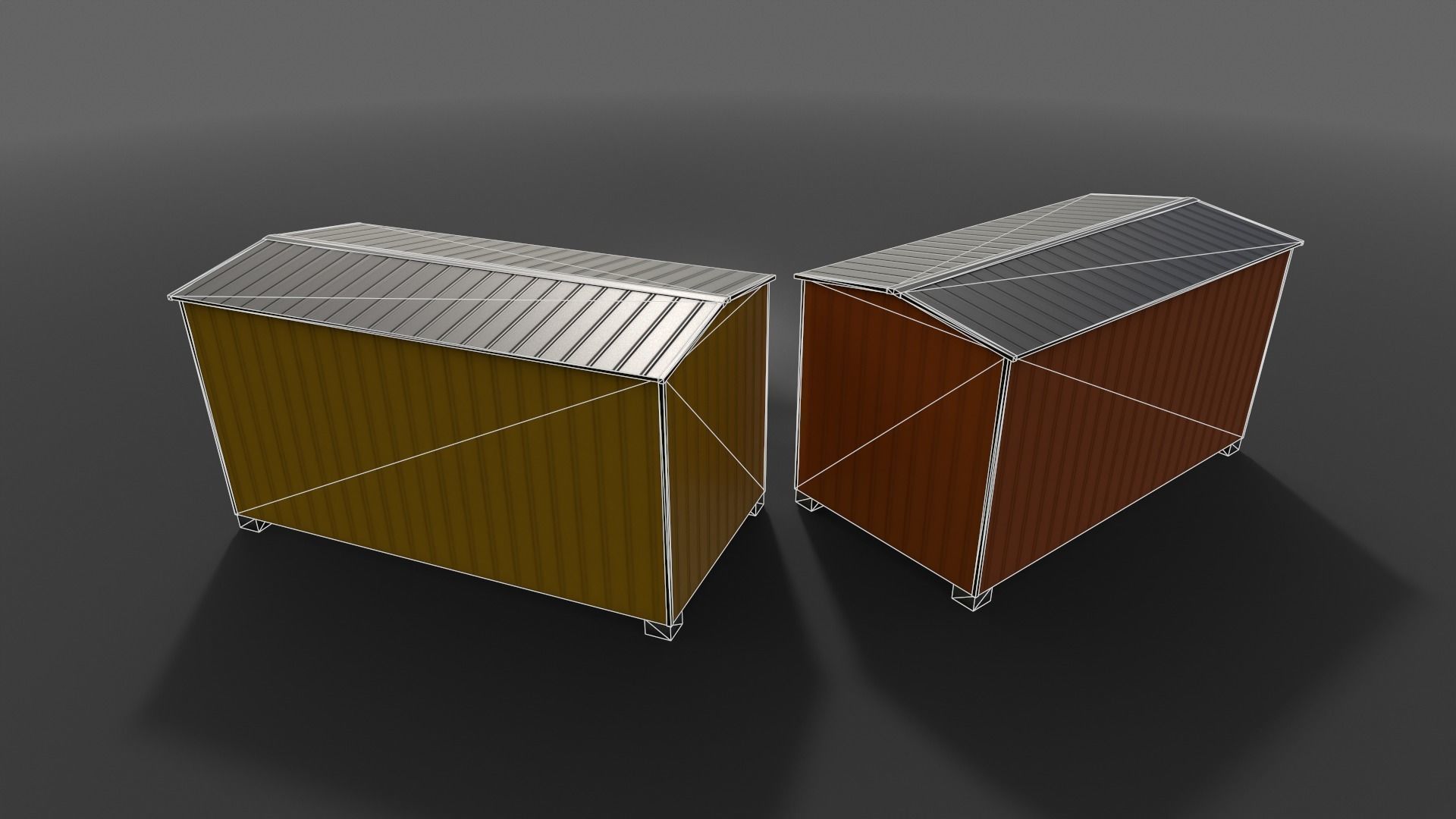 PBR Shed House C 20ft V3 Low-poly 3D model_21