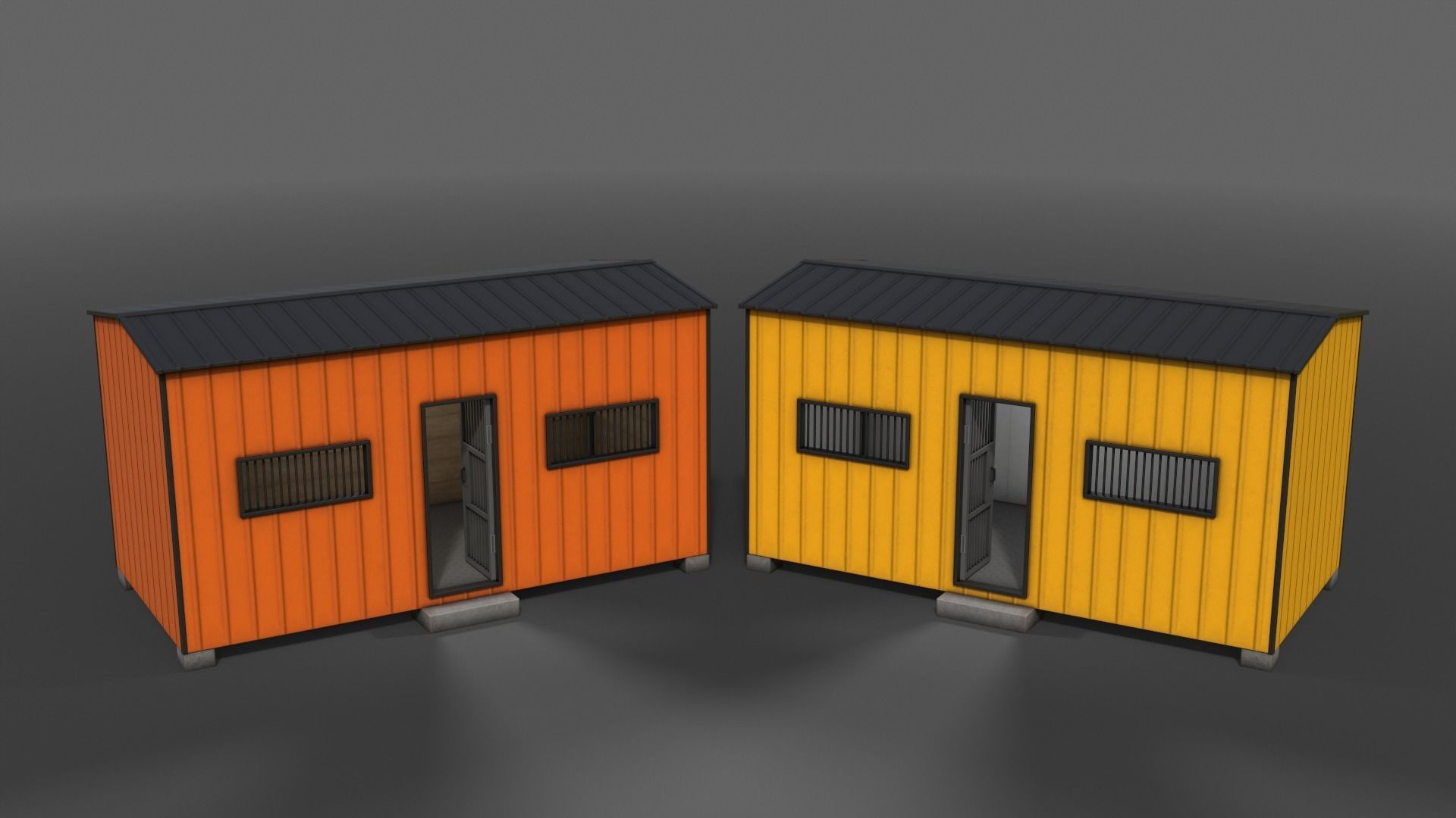 PBR Shed House C 20ft V3 Low-poly 3D model_5