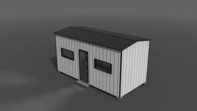 PBR Shed House C 20ft V3 Low-poly 3D model