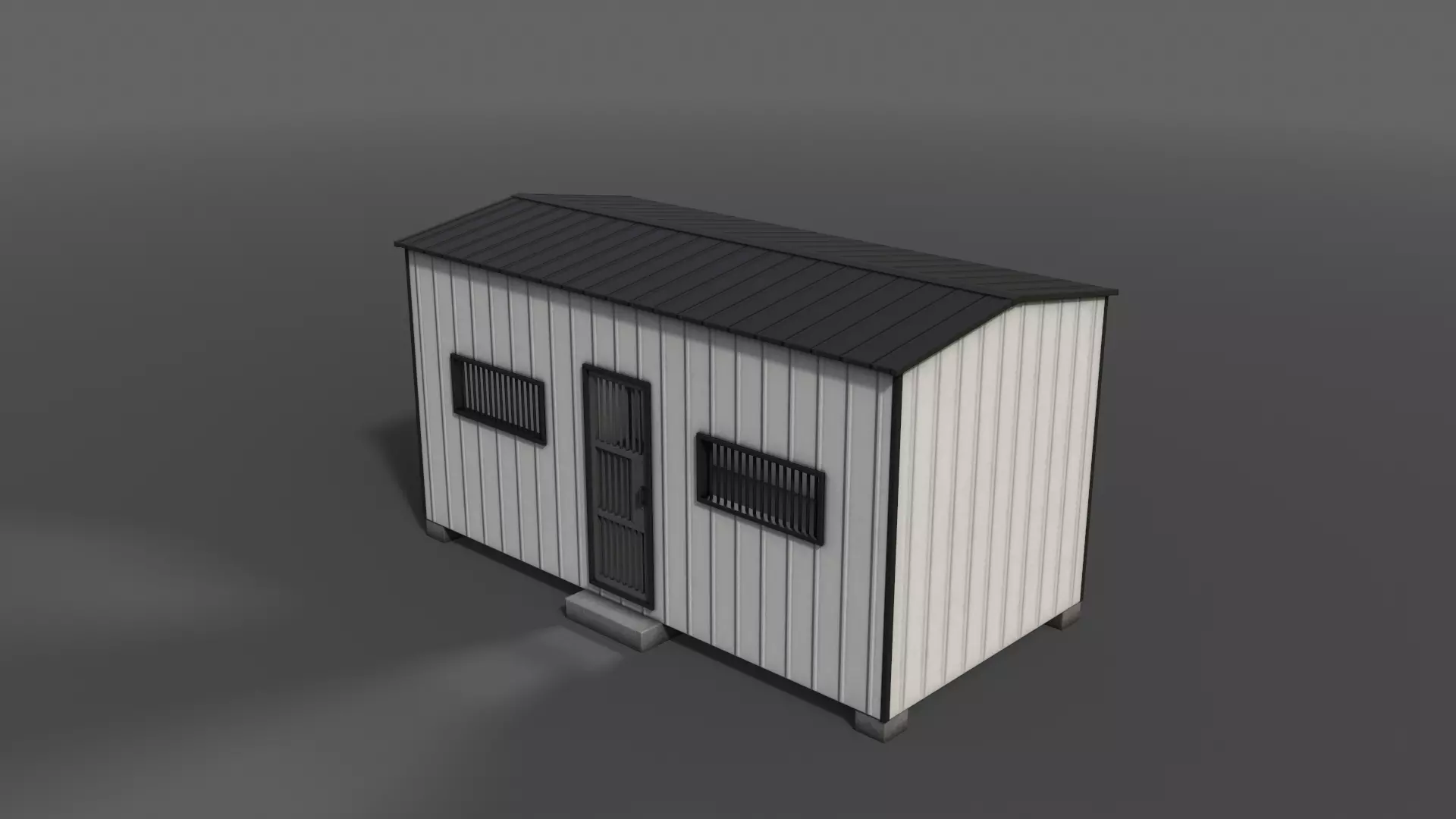 PBR Shed House C 20ft V3 Low-poly 3D model_0