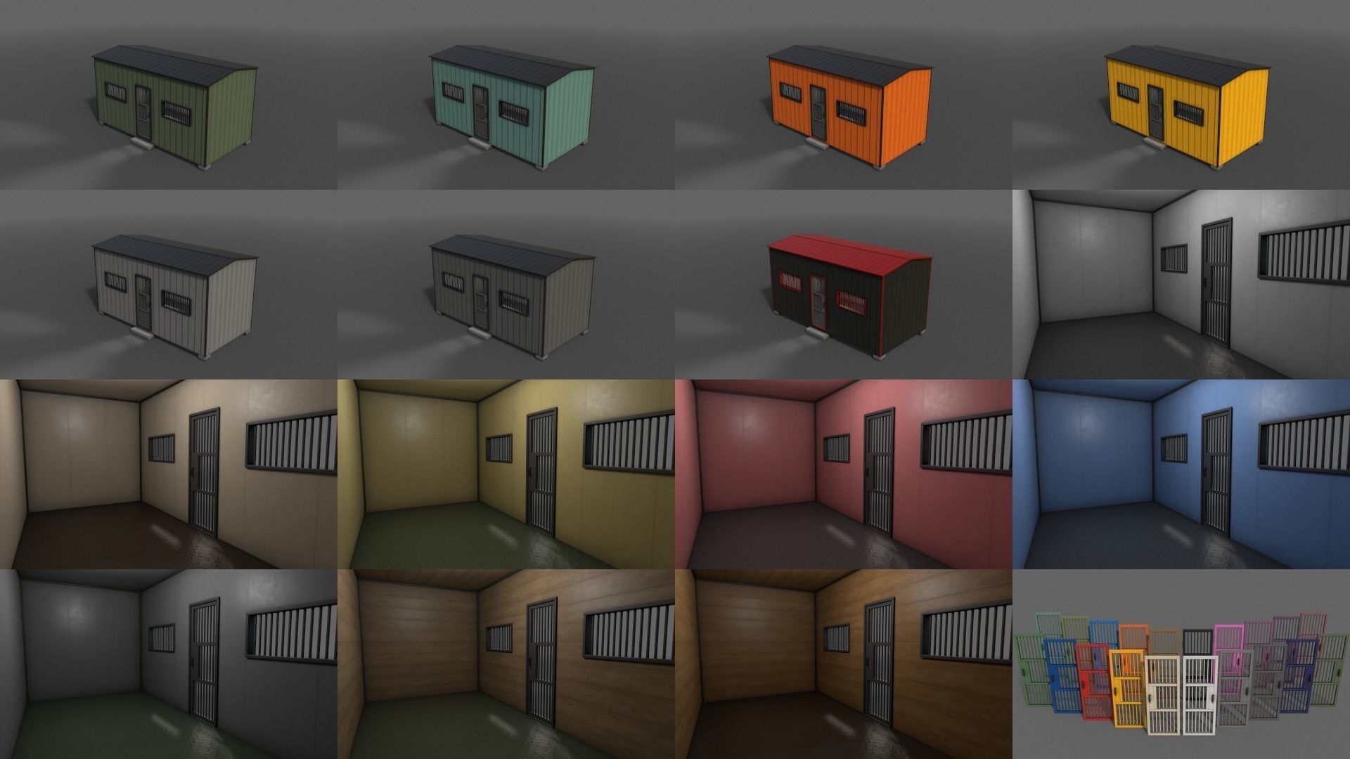 PBR Shed House C 20ft V3 Low-poly 3D model_3