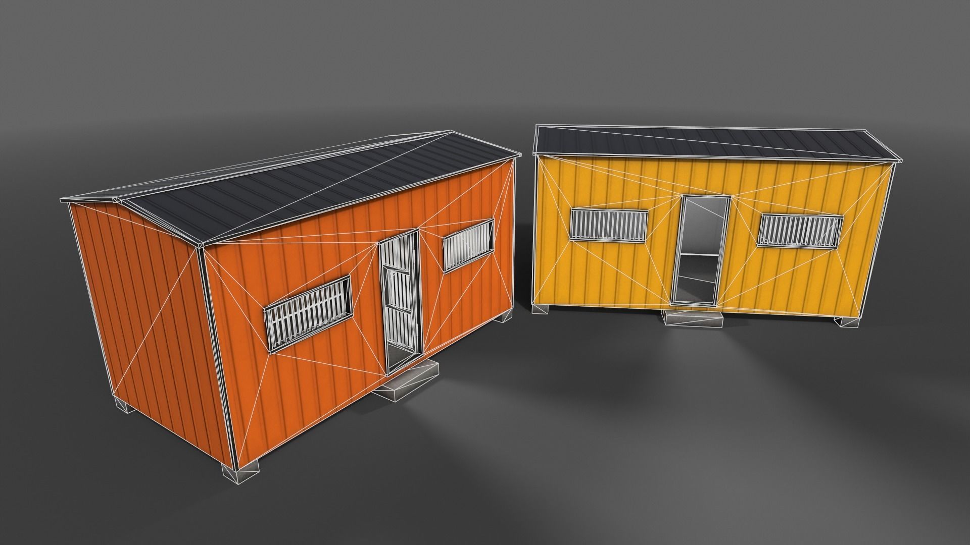 PBR Shed House C 20ft V3 Low-poly 3D model_9