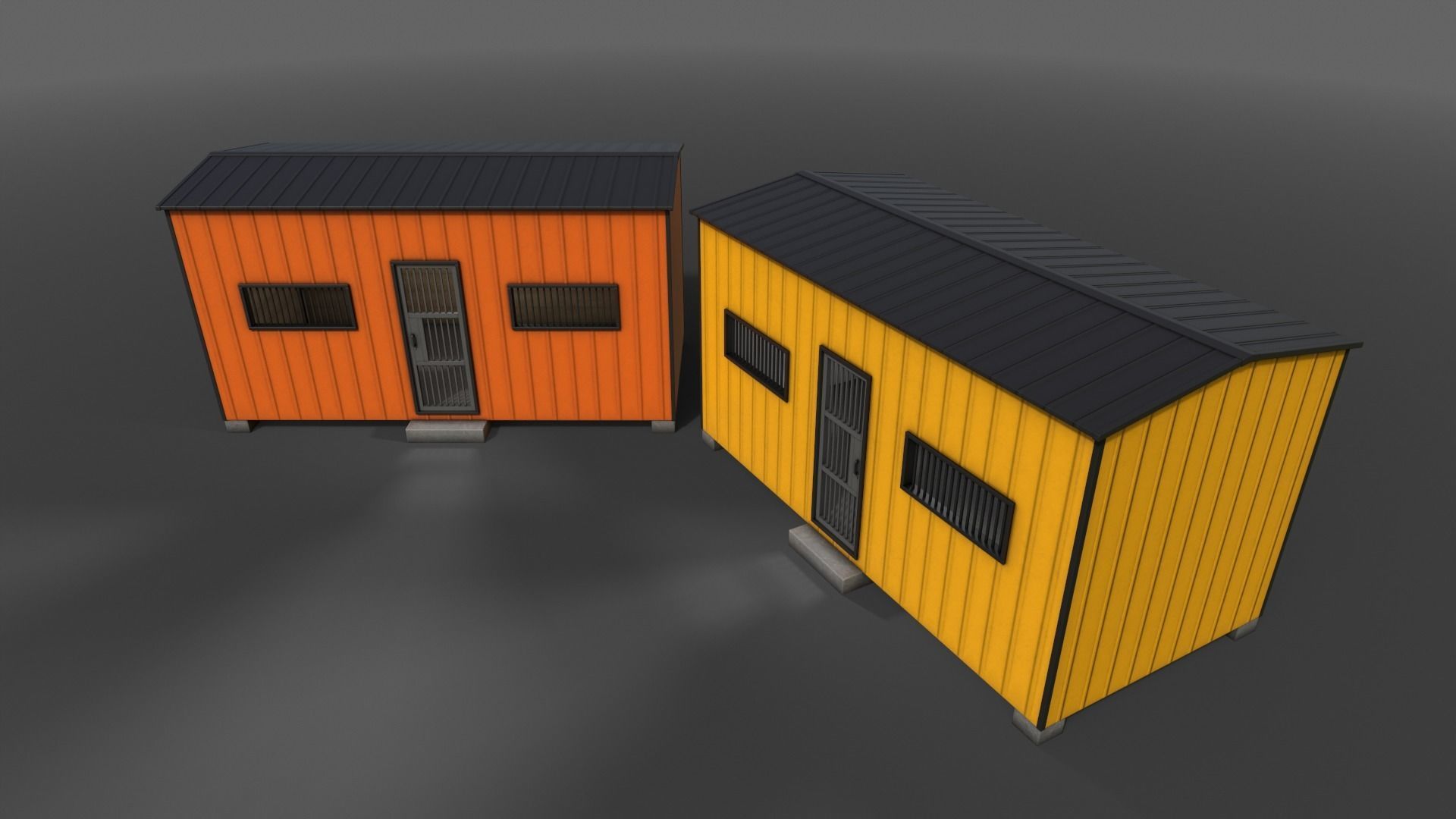 PBR Shed House C 20ft V3 Low-poly 3D model_10