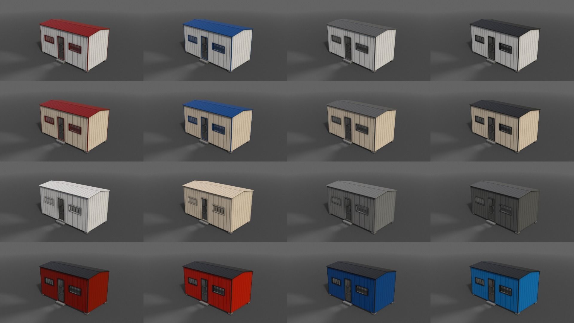 PBR Shed House C 20ft V3 Low-poly 3D model_2