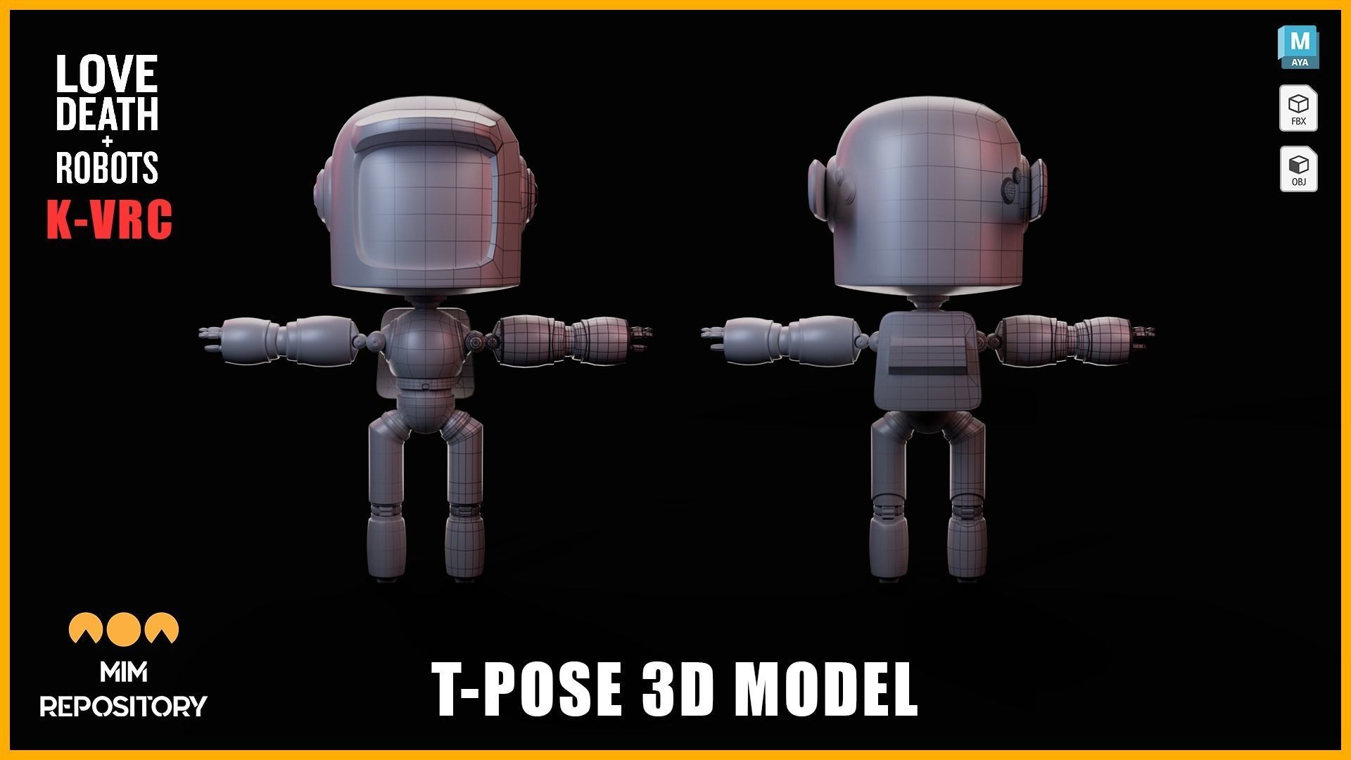 Love Death Robots K-VRC T-Pose 3D Model Low-poly 3D model_1