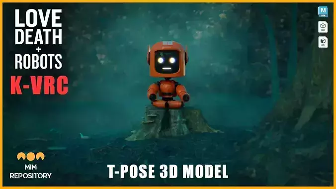 Love Death Robots K-VRC T-Pose 3D Model Low-poly 3D model