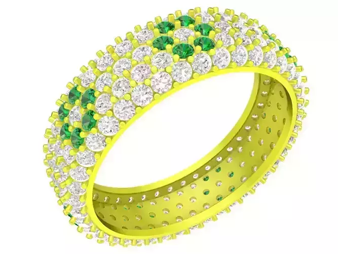 6695 Fashion Flower Diamond Women Band Ring