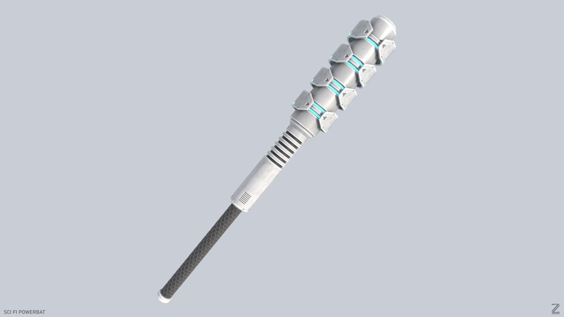 Scifi Powerbat Low-poly 3D model_5