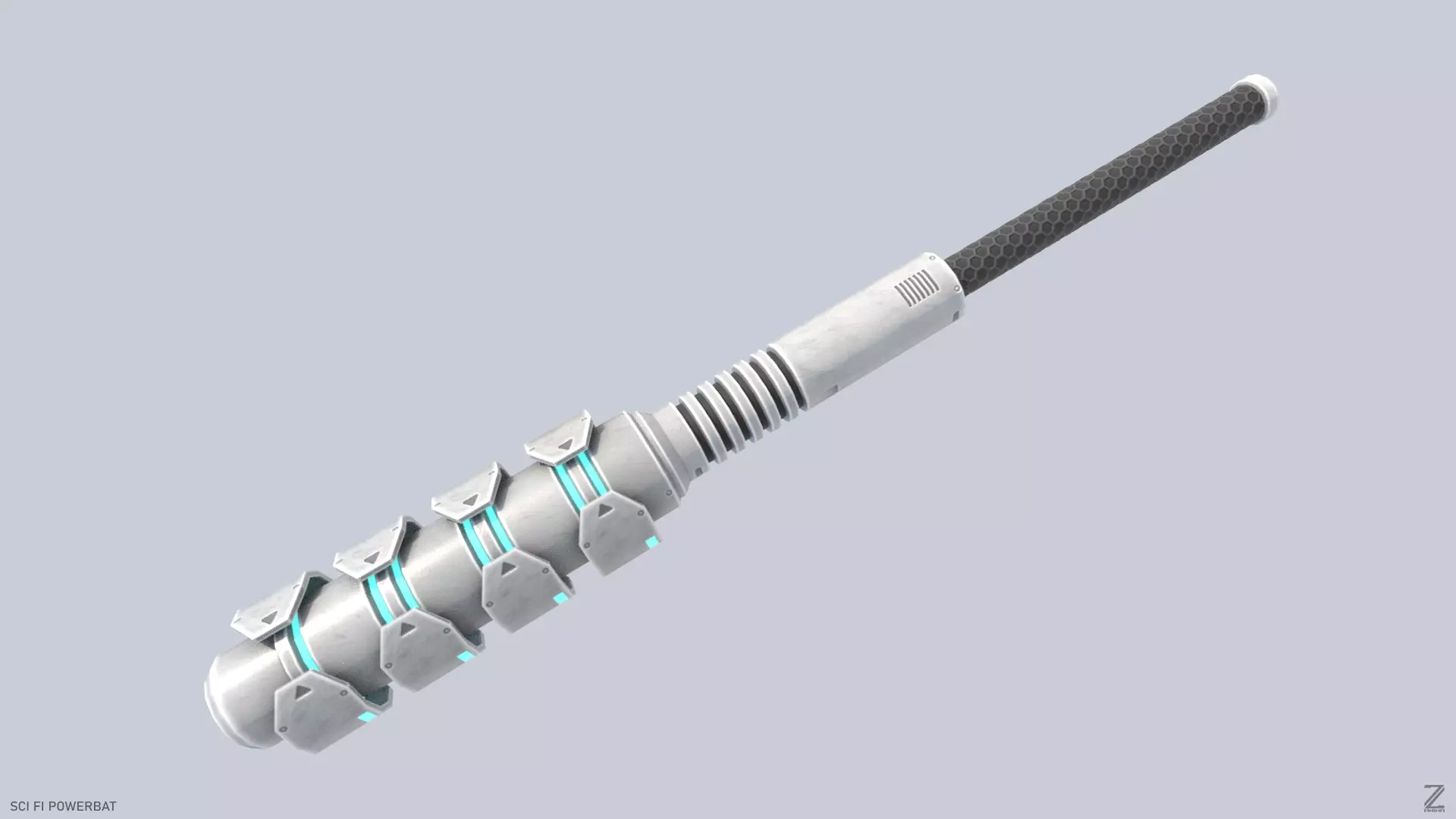 Scifi Powerbat Low-poly 3D model_0