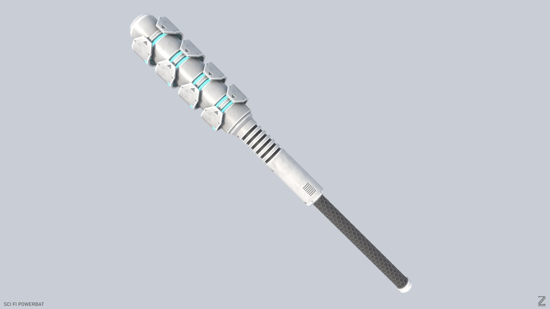 Scifi Powerbat Low-poly 3D model_3