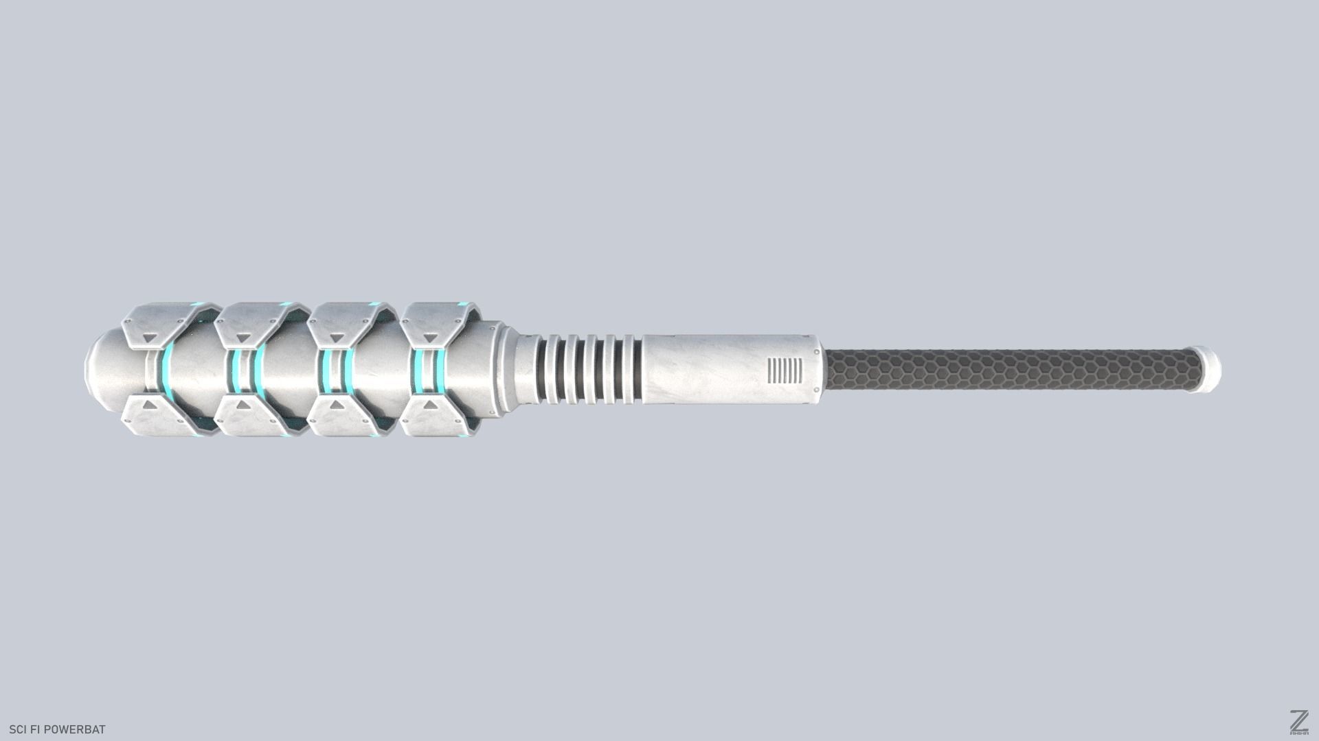 Scifi Powerbat Low-poly 3D model_4