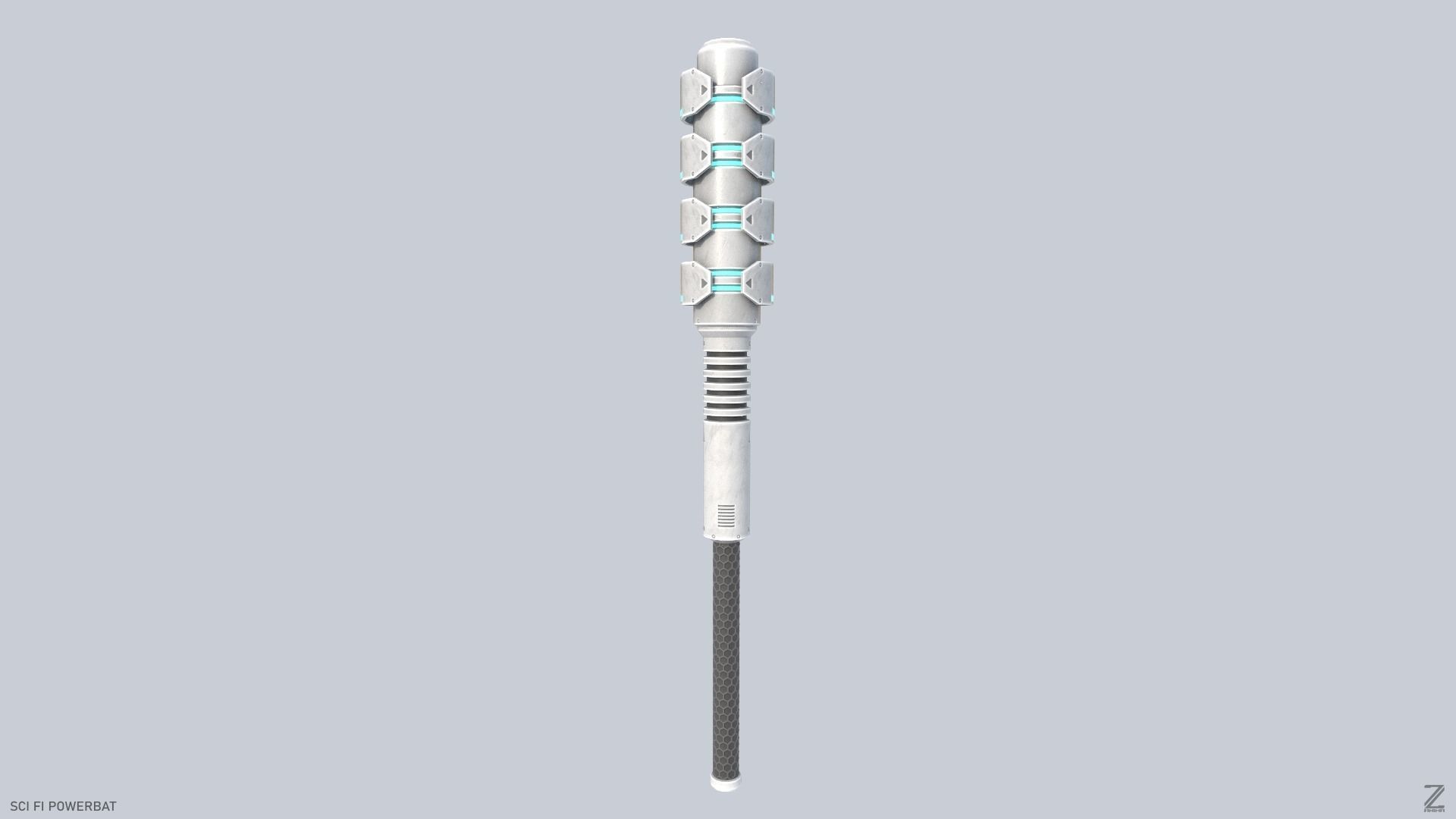 Scifi Powerbat Low-poly 3D model_1