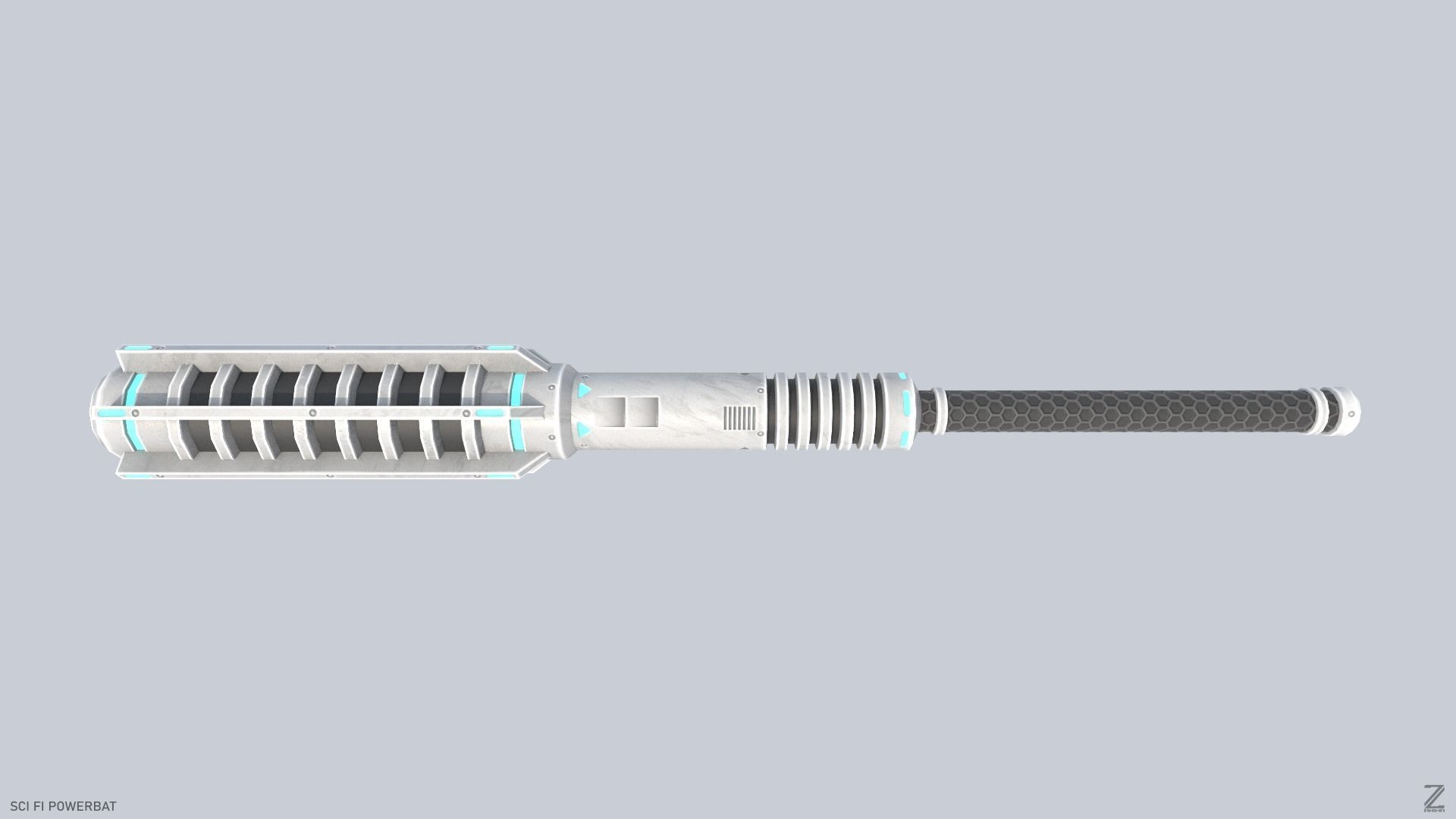 Scifi Powerbat Low-poly 3D model_4