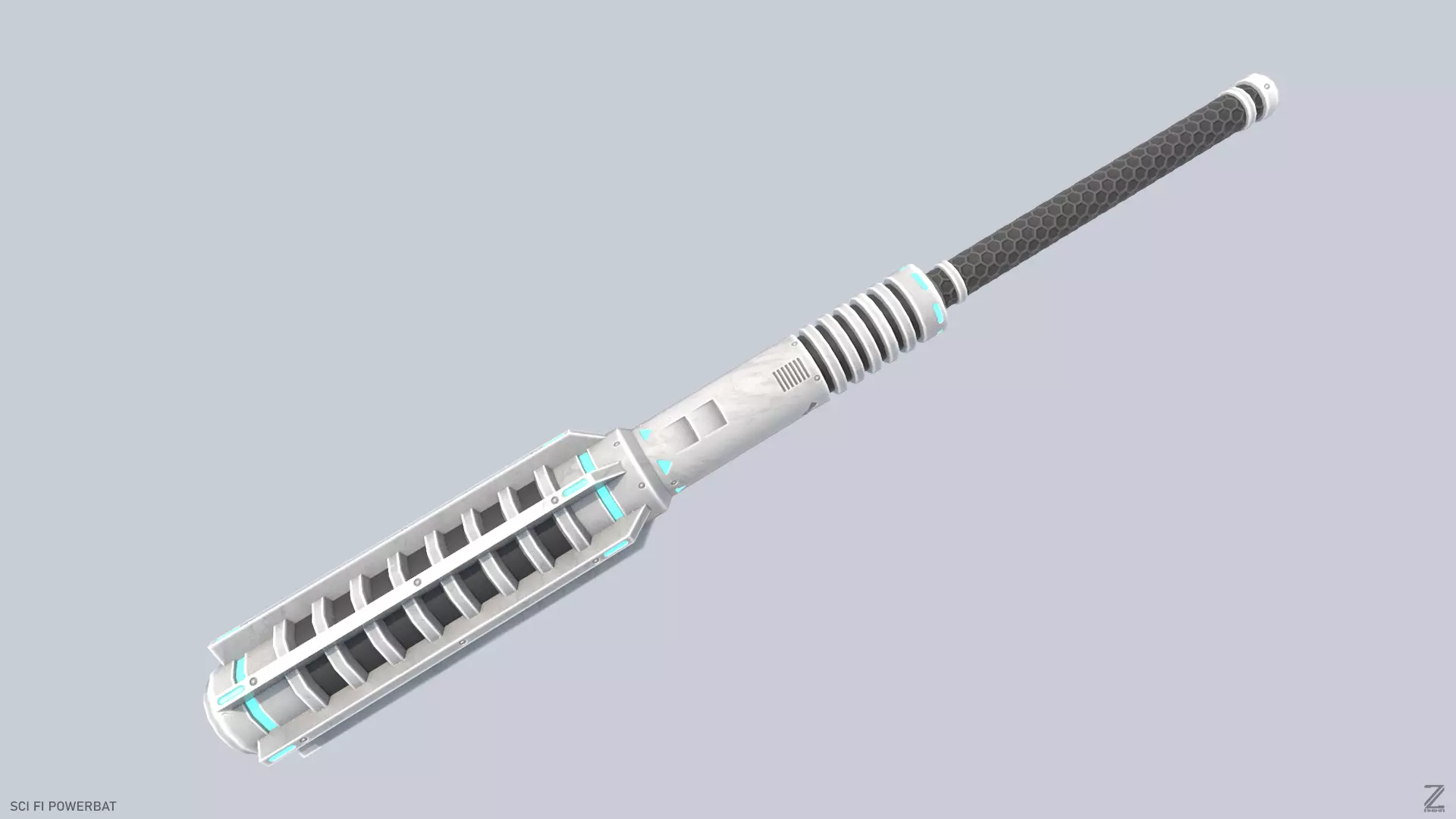 Scifi Powerbat Low-poly 3D model_0
