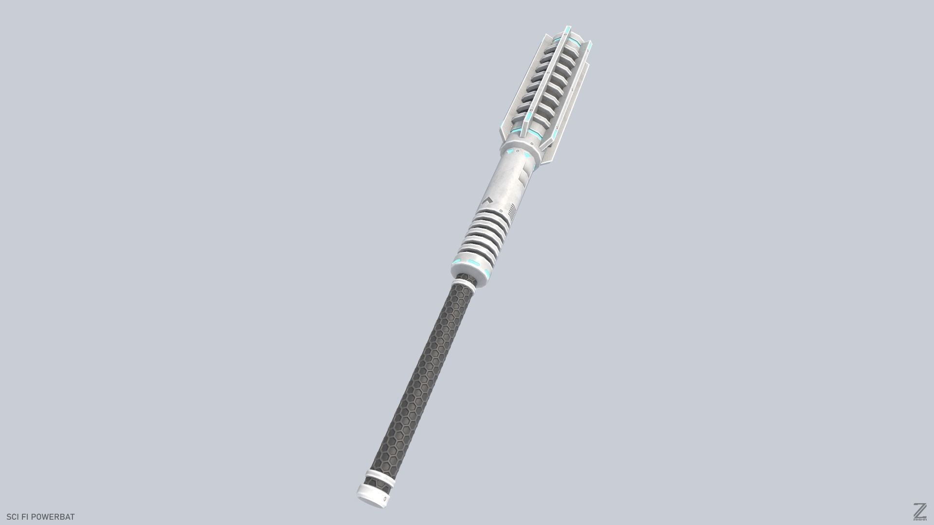 Scifi Powerbat Low-poly 3D model_5